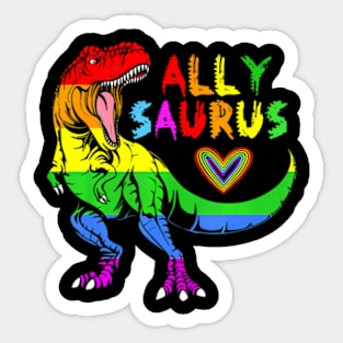 Allysaurus LGBT  Dinosaur  Flag Ally LGBT Pride Sticker